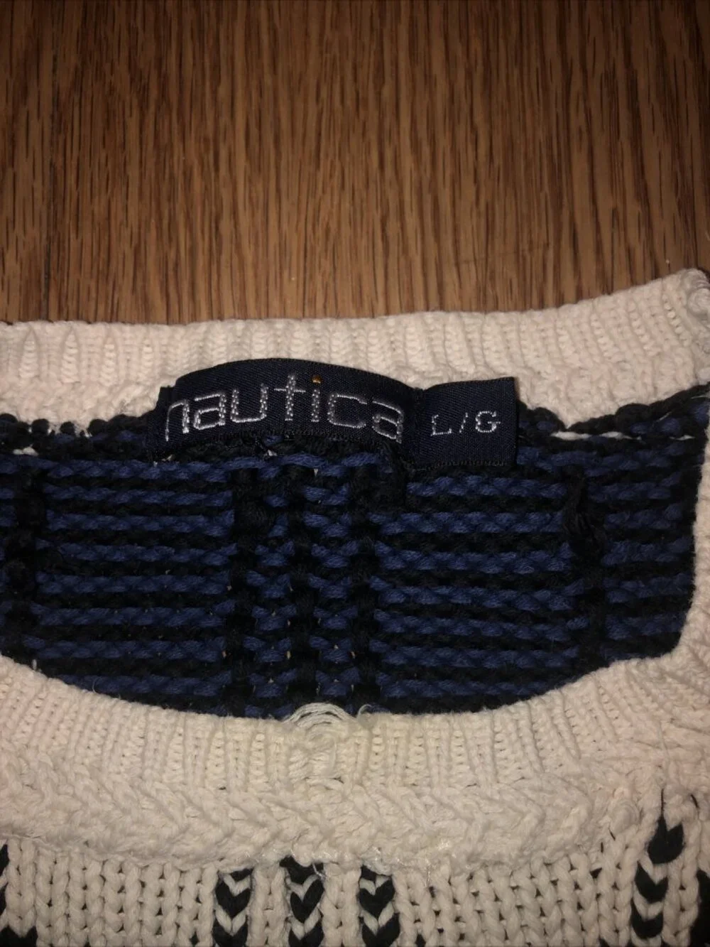 Nautica Men's Large Knit Striped CrewNeck Long Sleeve Pullover Sweater Christmas